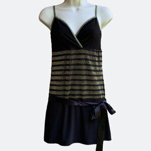 Airport Top Tunic Spaghetti Straps Black Size 4